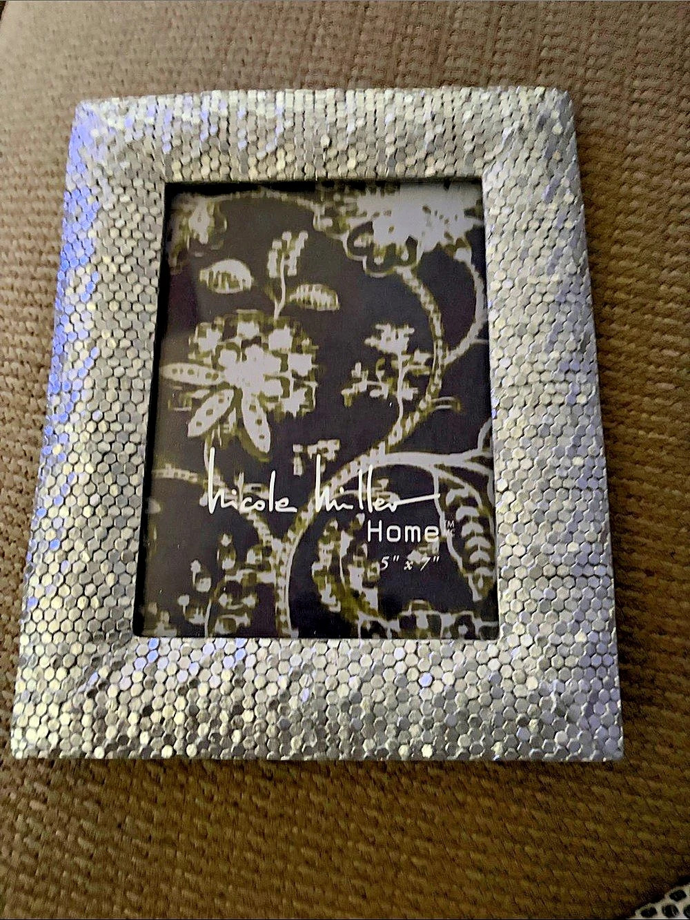 Nicole Miller Home Silver Hexagonal Mosaic Picture Frame Silver & Black 5x7